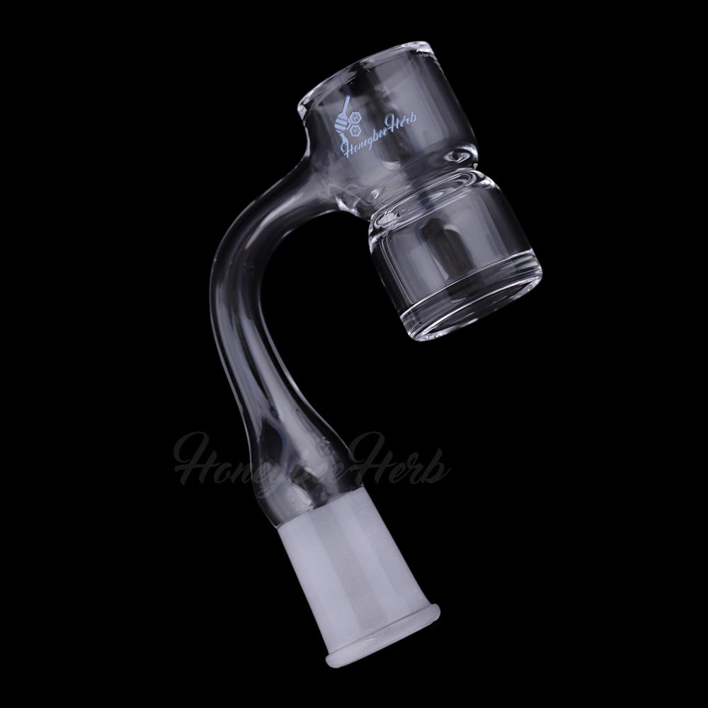 Honeybee Herb Clear Quartz Splash Bucket Banger, 90° Angle, 25mm Flat Top