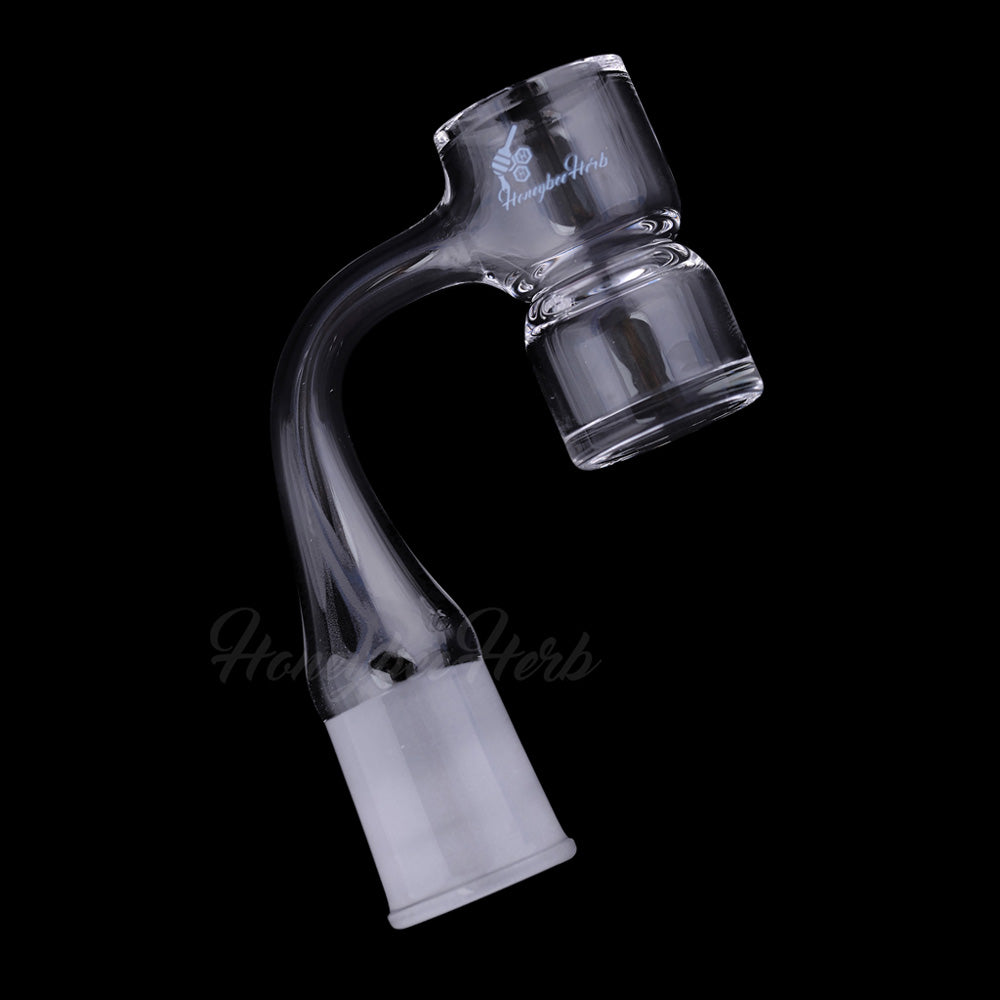 Honeybee Herb Quartz Splash Bucket - 90° Angle, Clear, for Dab Rigs, Side View