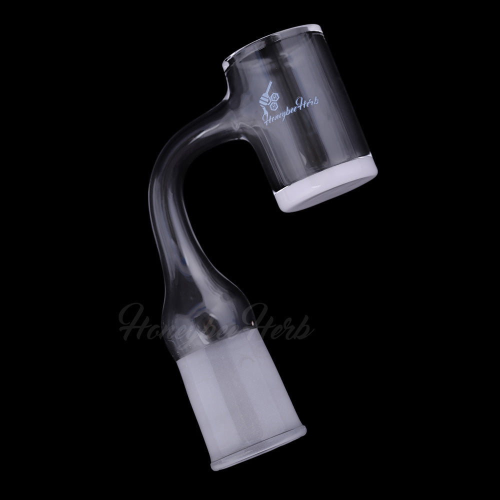 Honey & Milk Bevel Quartz Banger at 90Β° angle, 25mm flat top design for concentrates