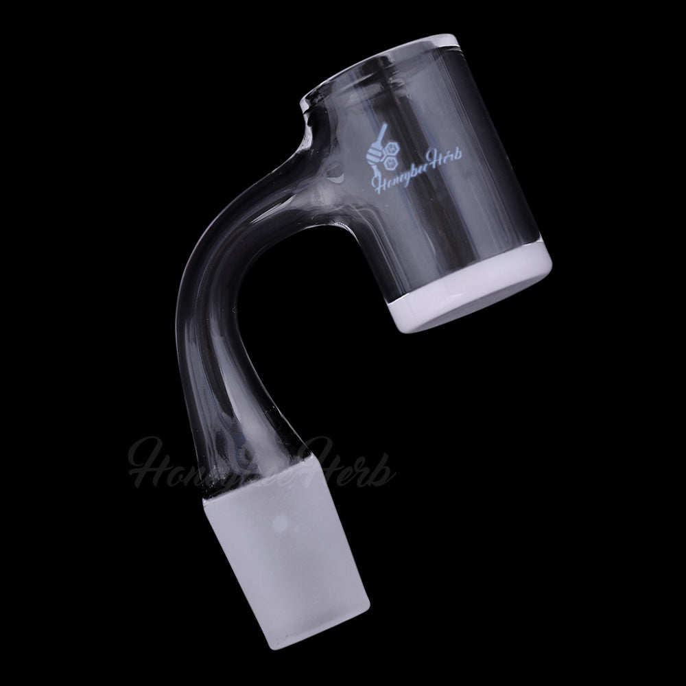 Honey & Milk Bevel Quartz Banger 90Β° Degree, 18mm Male Joint, Clear Flat Top Design