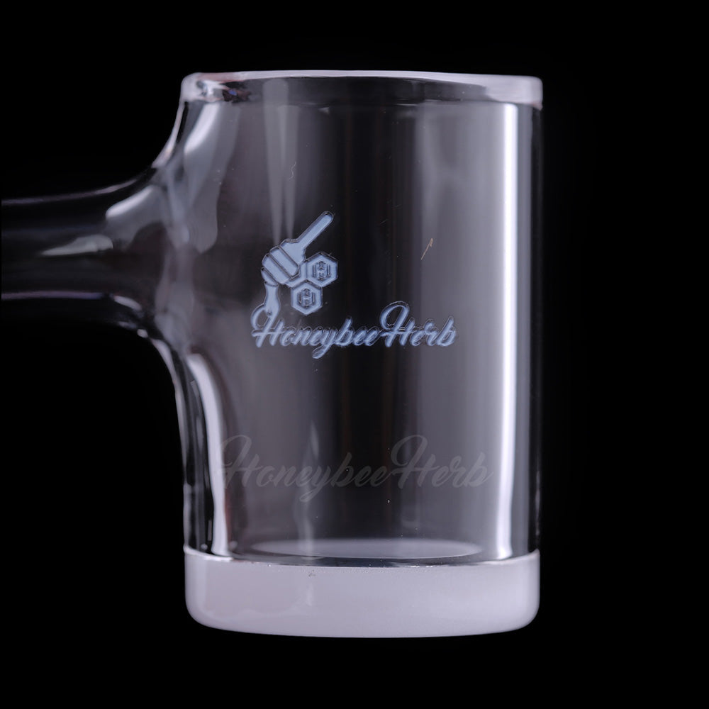 Honey & Milk Bevel Quartz Banger at a 45° angle by Honeybee Herb, clear, for dab rigs