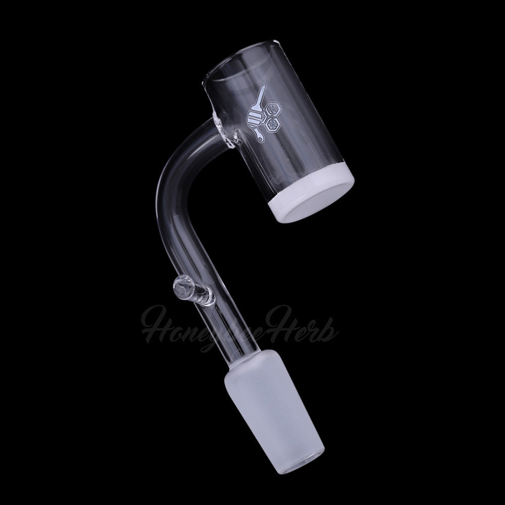 Honey & Milk eNail Quartz Banger at 90Β° angle, 14mm male joint, clear, for dab rigs