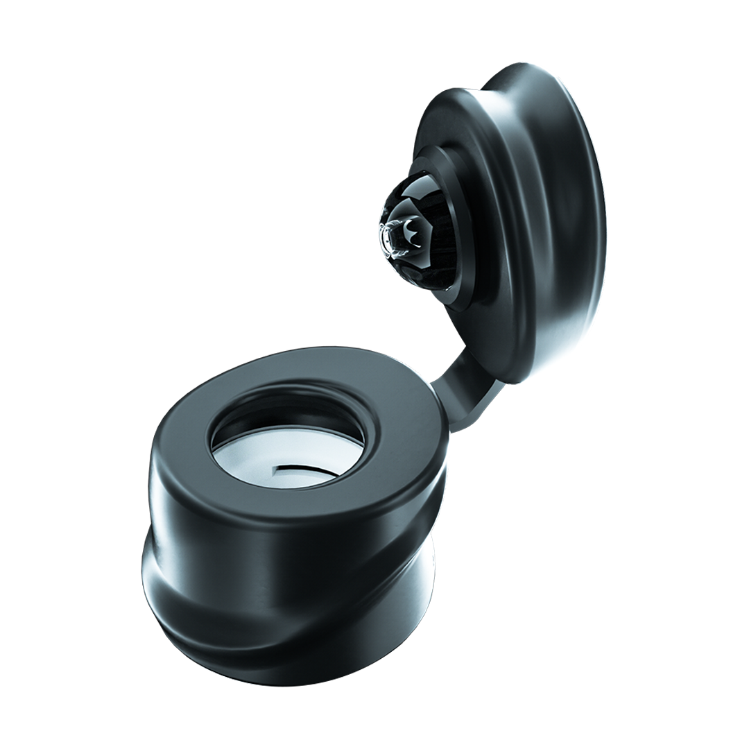 Focus V Carta 2 Carb Cap and Sleeve in black, high-quality vaporizer accessory, isolated on white