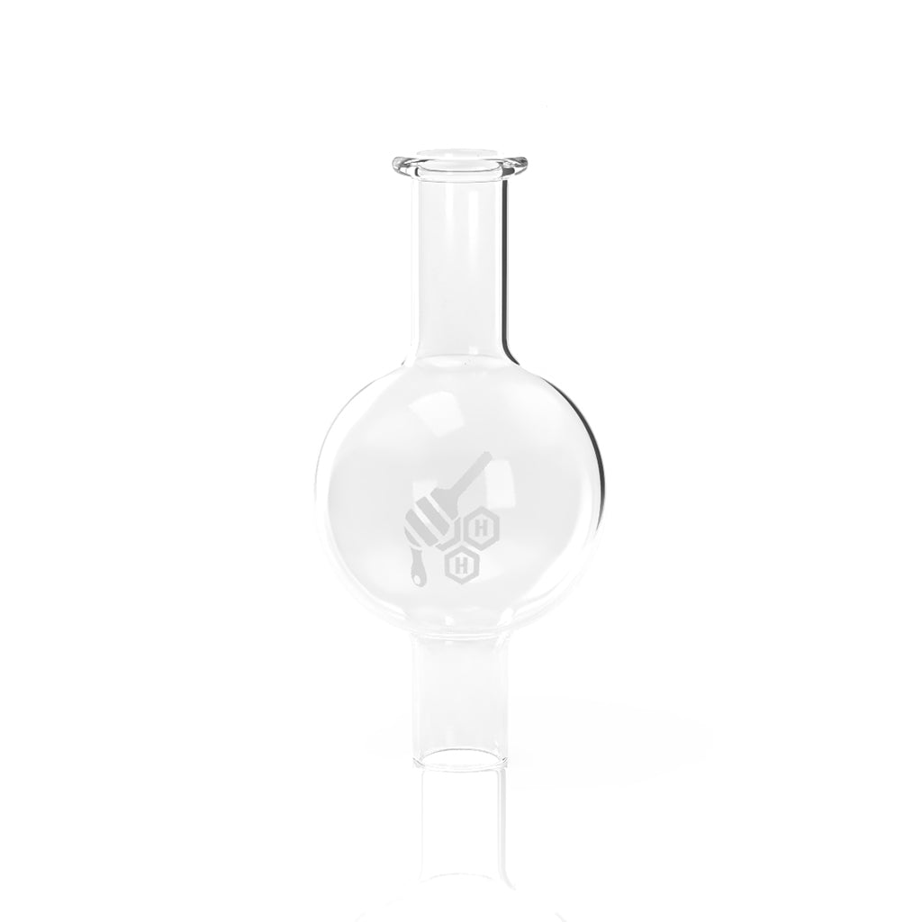 Honeybee Herb Quartz Bubble Carb Cap for Dab Rigs, Clear, Front View