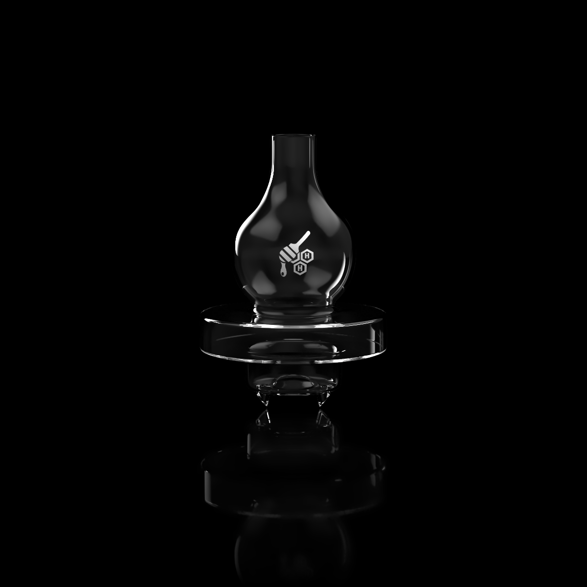 Honeybee Herb Quartz Dual Spinner Carb Cap, Clear Quartz, Enhanced Dabbing, Front View