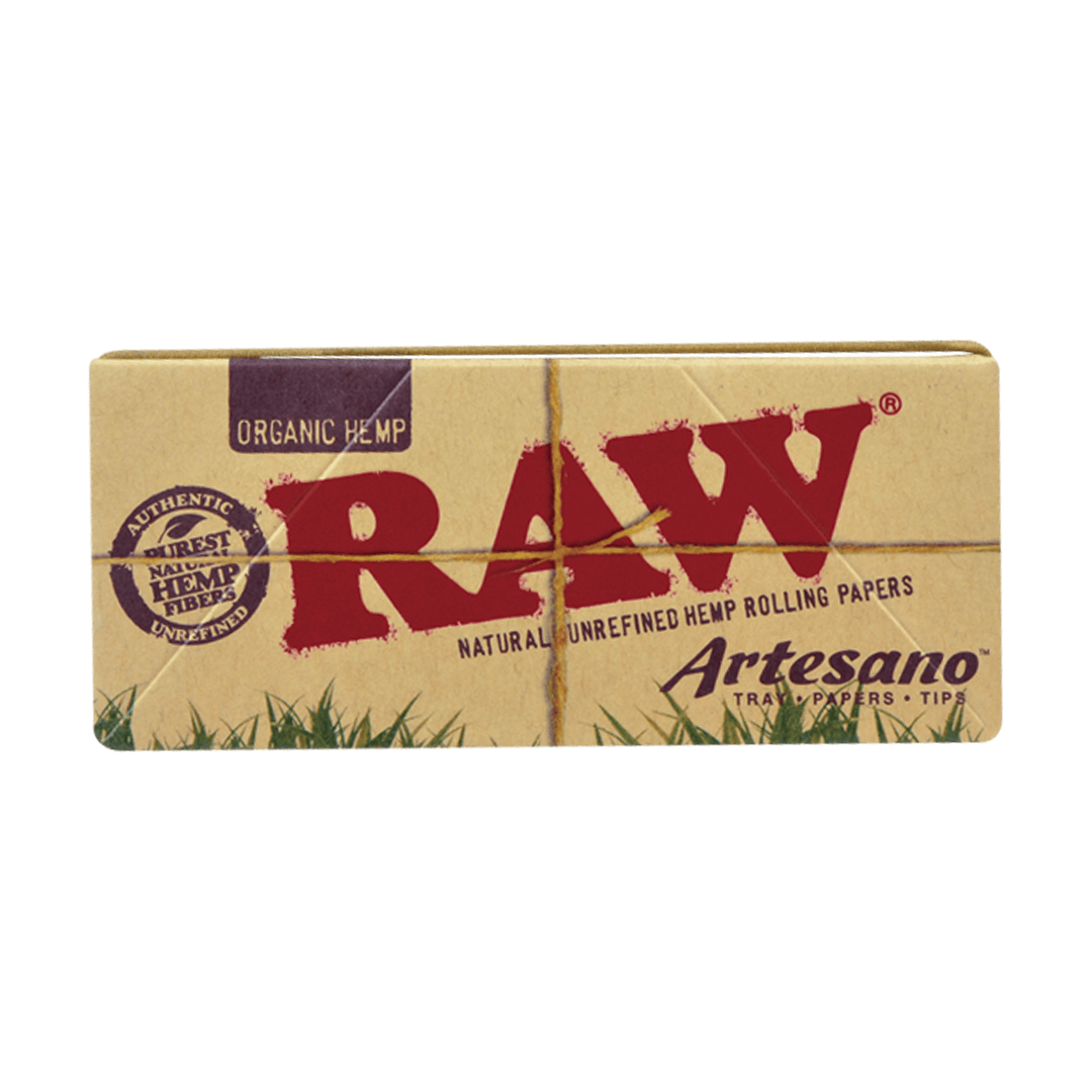 RAW Organic Hemp Artesano Rolling Papers Front View on Seamless White Background