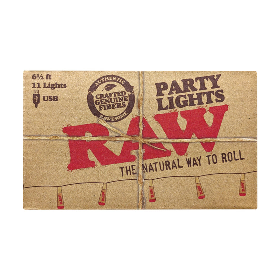 RAW USB Cone-Shaped Party Lights packaging front view on a white background