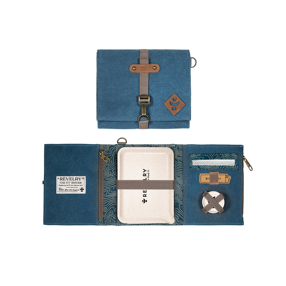 Revelry Supply Marine Rolling Kit - Smell Proof Case Open and Closed View