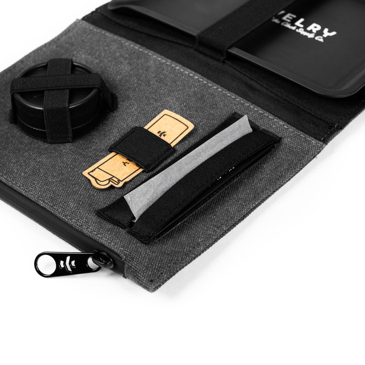 Revelry Supply - The Rolling Kit Open View with Smell Proof Features and Accessories