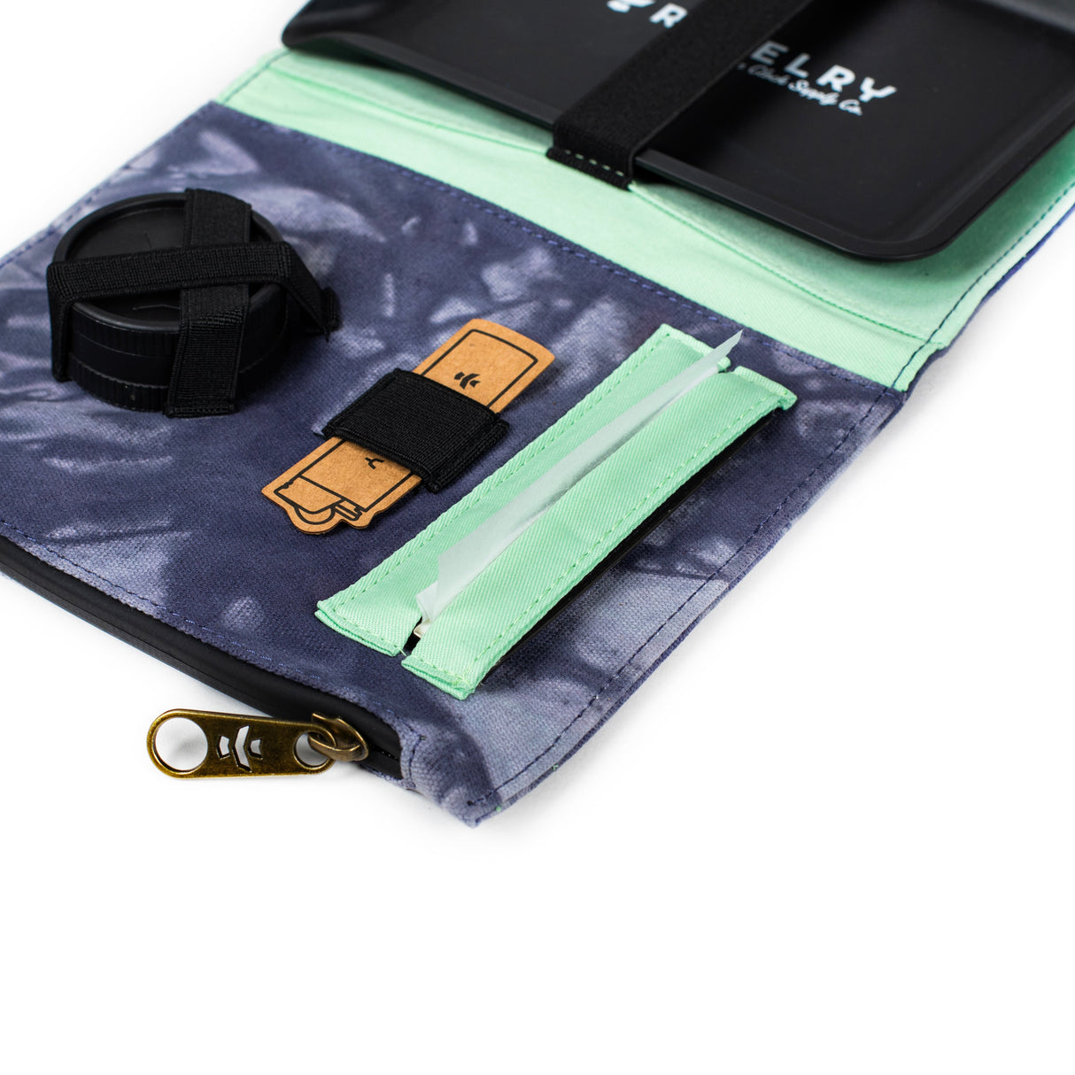 Revelry Supply The Rolling Kit - Smell Proof Kit Open View with Accessories