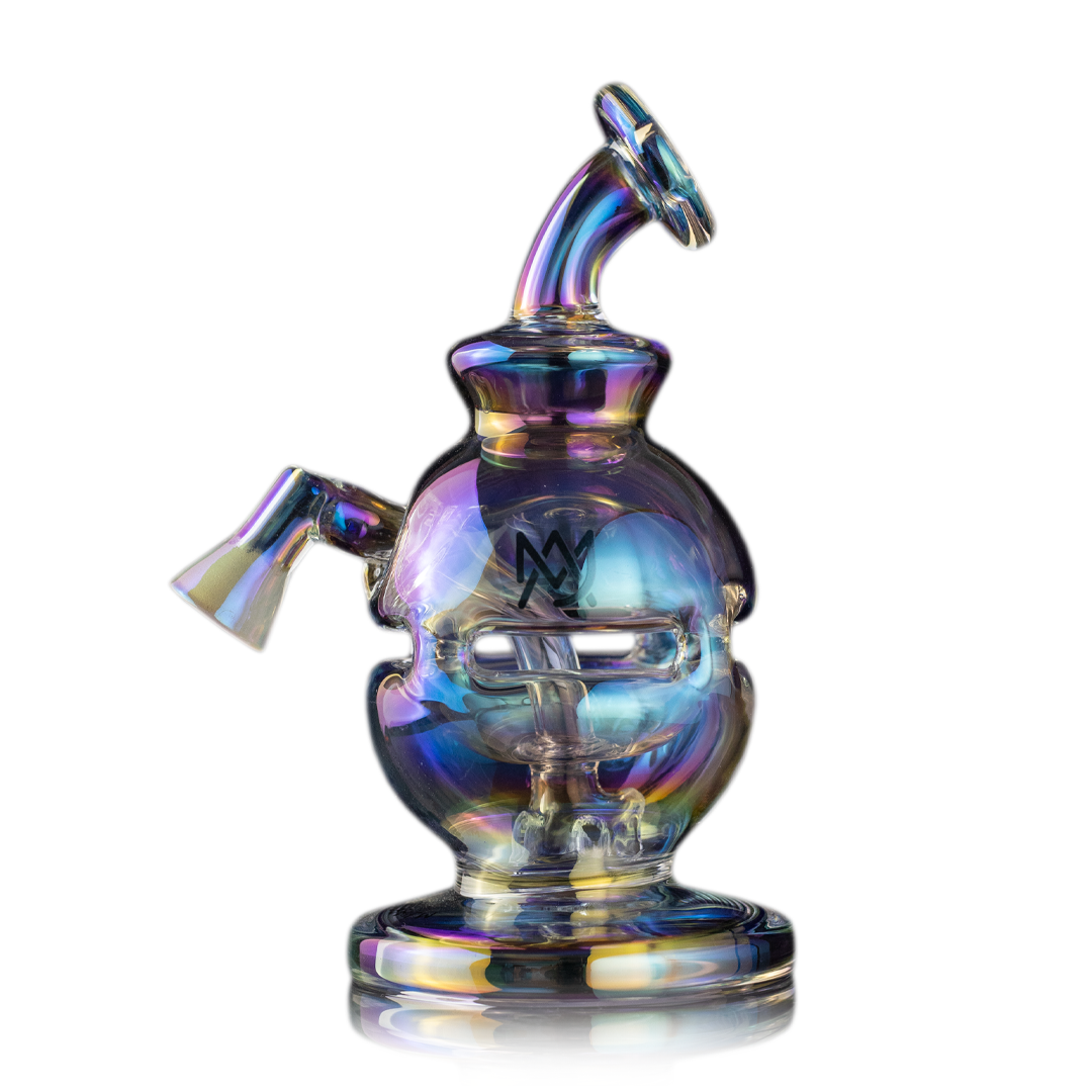 MJ Arsenal Royale Vape Edition Iridescent Mini Dab Rig, Front View on White Background