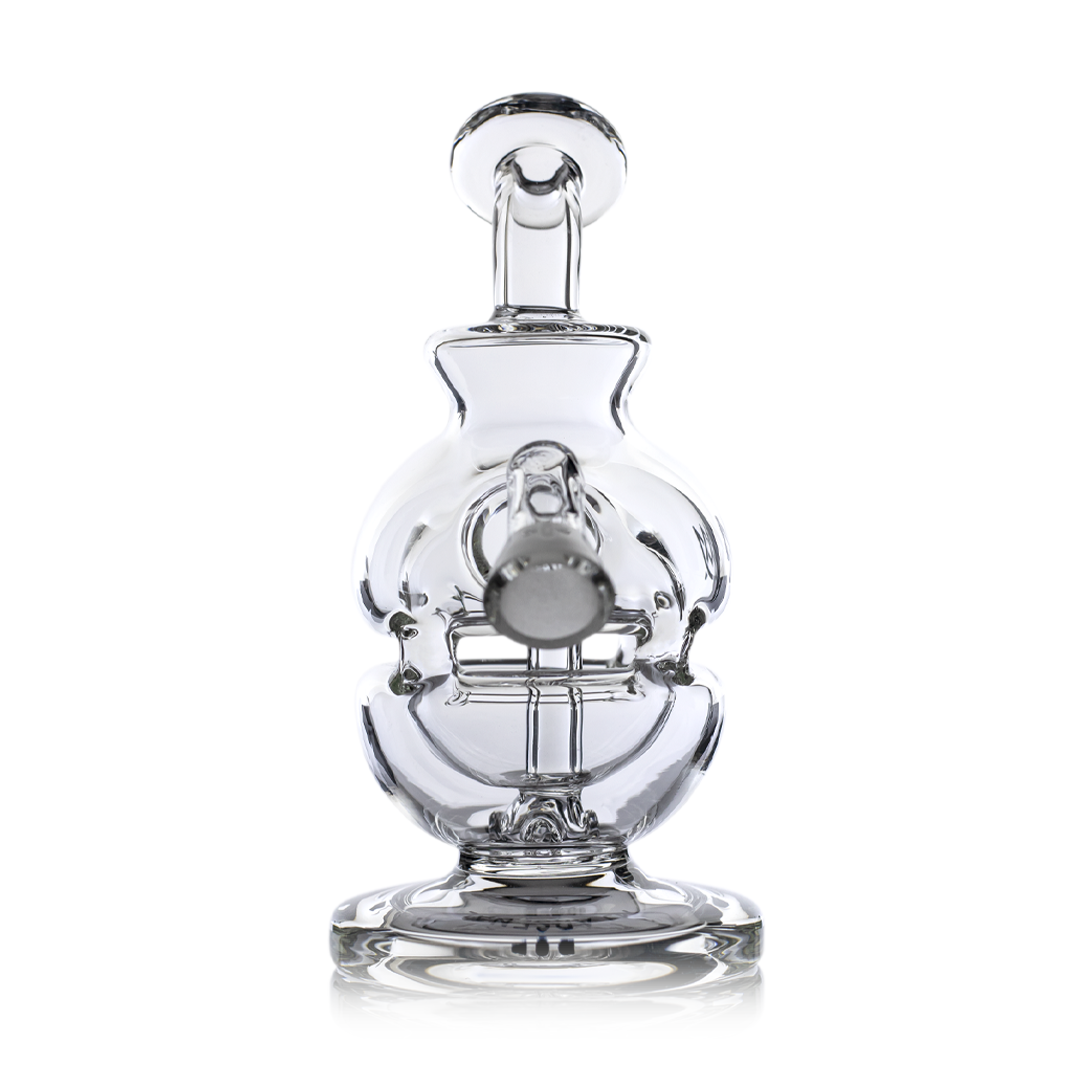 MJ Arsenal Royale Vape Edition front view, clear glass portable e-rig with intricate design