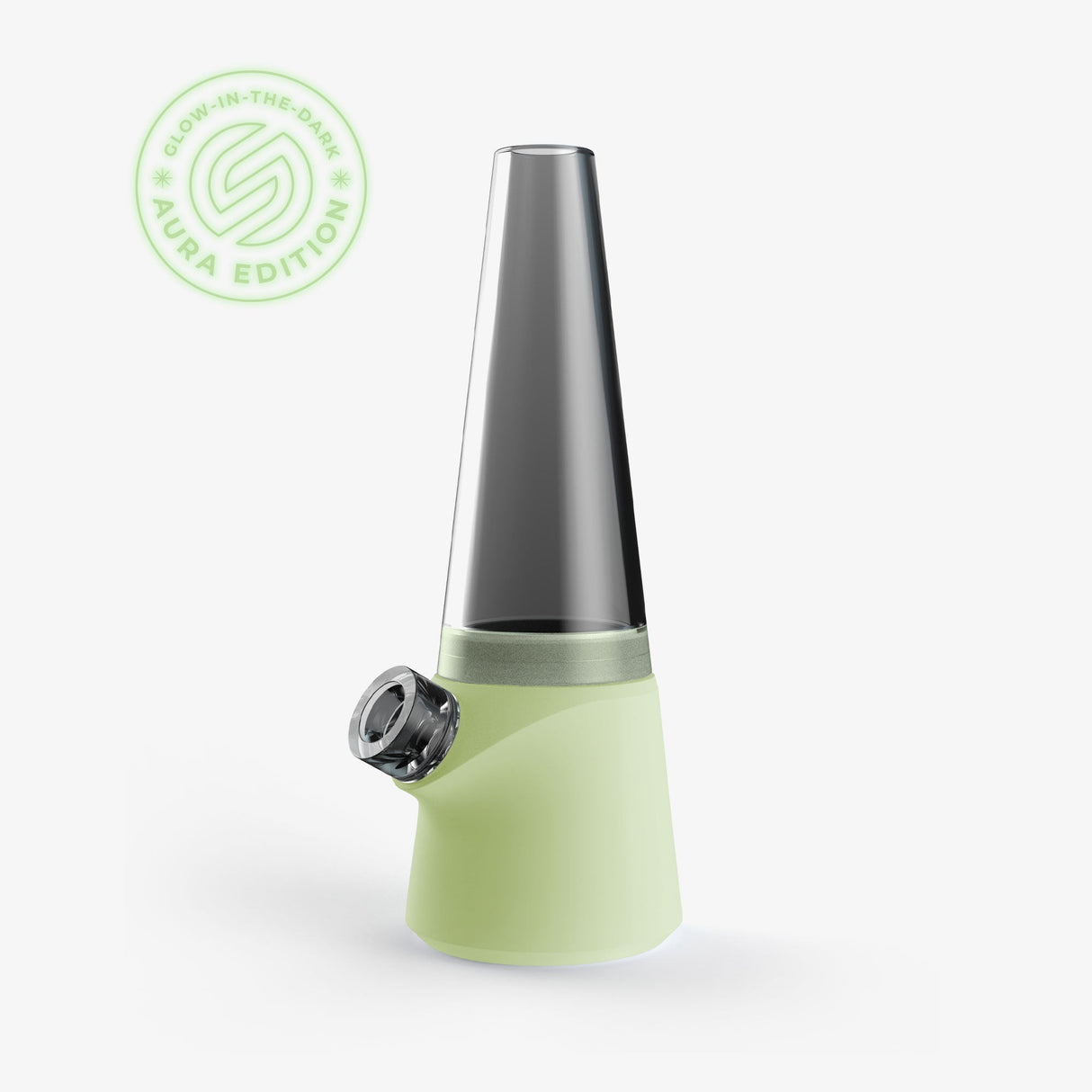 SoftGlass Aura Glow-in-the-Dark Totem Bong - Limited Edition, front view on white background