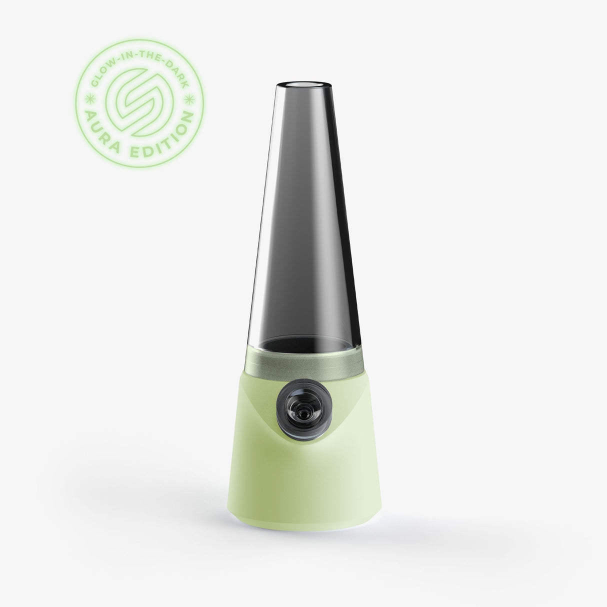 SoftGlass Aura Glow-in-the-Dark Totem Bong Limited Edition front view on white background