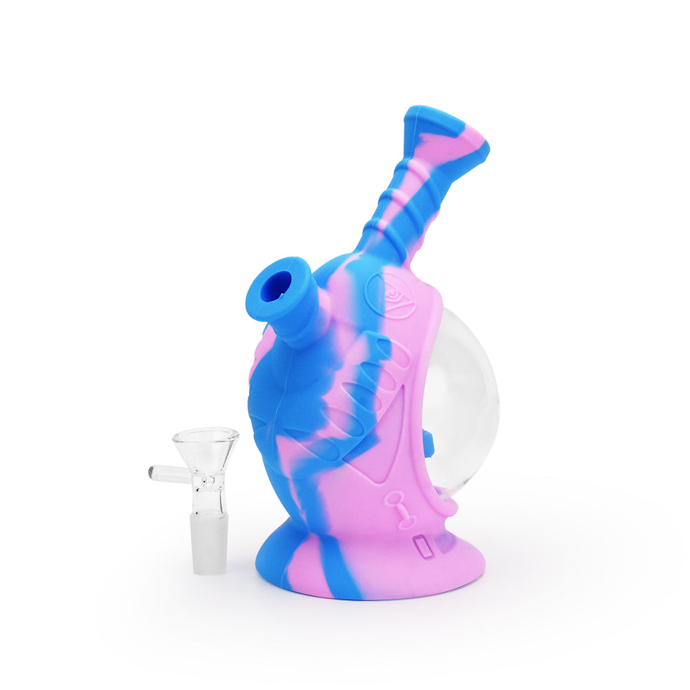 Ritual 7.5'' Silicone Astro Bubbler, Cotton Candy color, compact design, front angle on white background