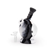 Ritual 7.5'' Silicone Astro Bubbler in Black & White Marble - Angled Side View