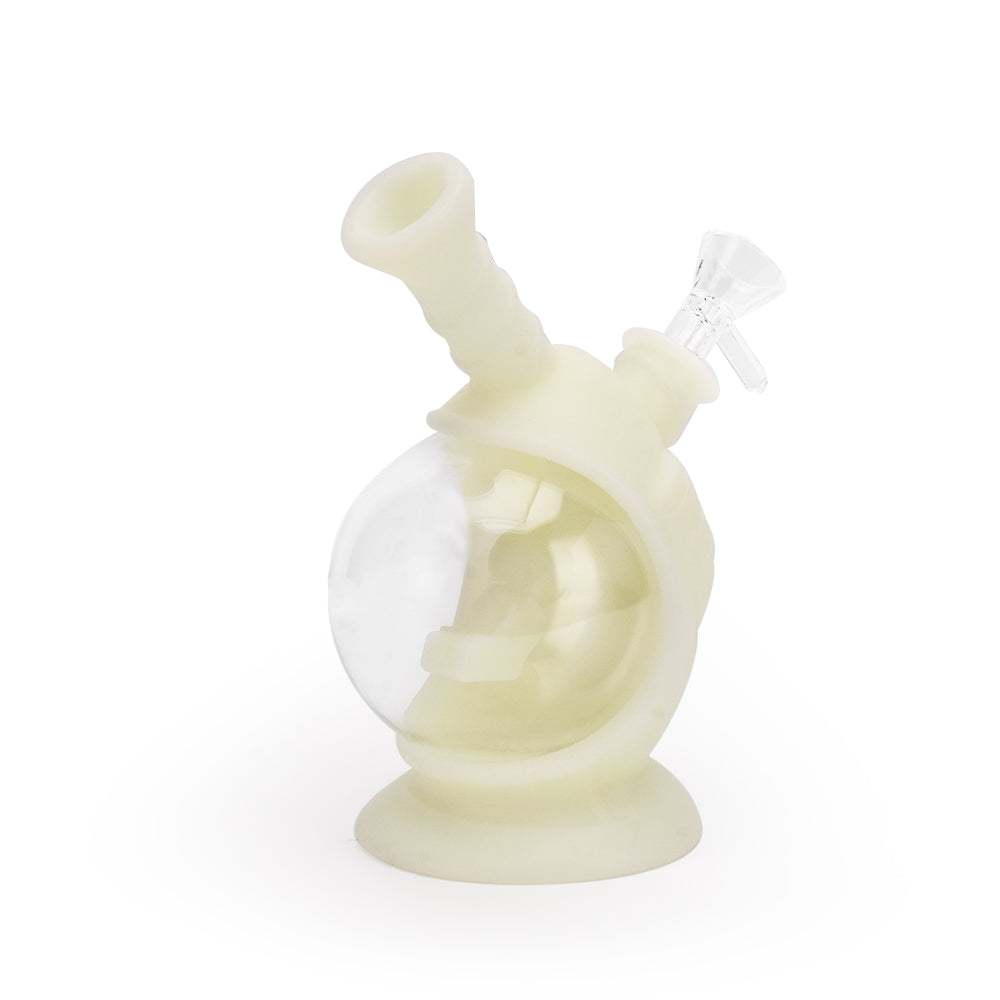 Ritual 7.5'' Silicone Astro Bubbler in UV Titanium White, Front View on White Background