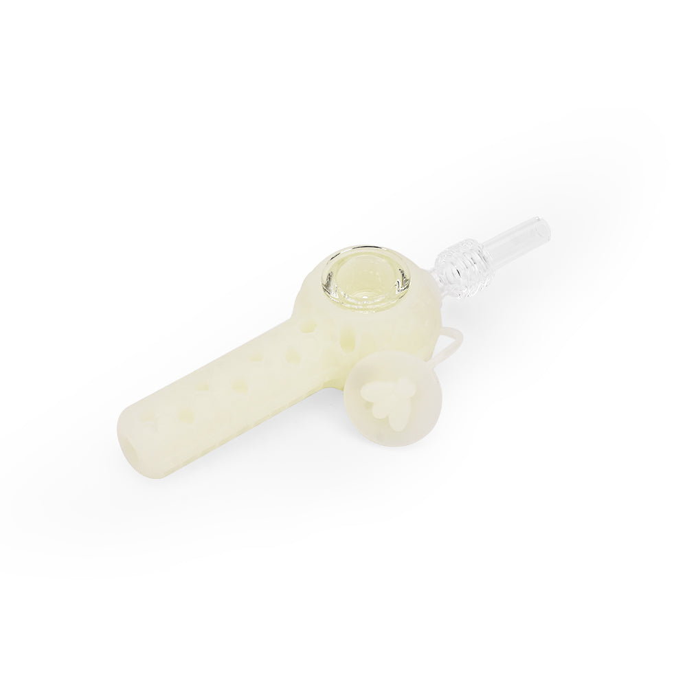 Ritual 4'' Silicone Nectar Spoon in UV Titanium White with Deep Bowl - Top View