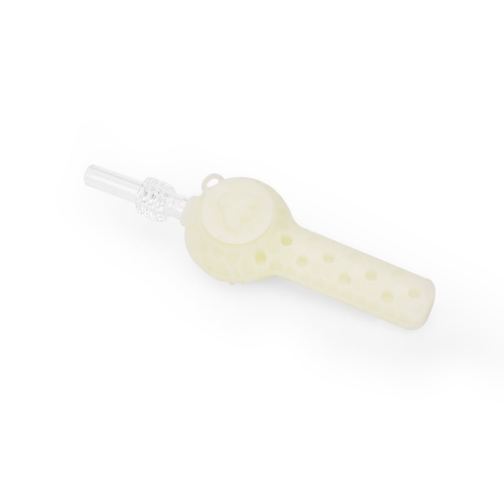 Ritual 4'' UV Reactive Silicone Nectar Spoon in Titanium White - Compact and Portable