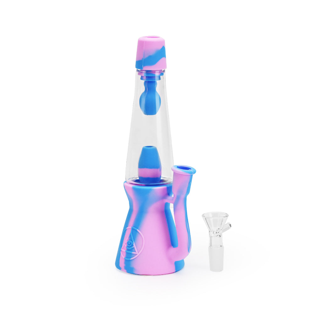 Ritual 7.5'' Silicone Lava Lamp Bong in Cotton Candy Colors - Front View