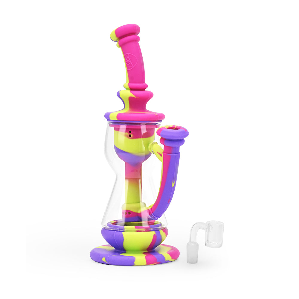 Ritual 10'' Silicone Deluxe Incycler in vibrant Miami Sunset design, compact and portable, front view