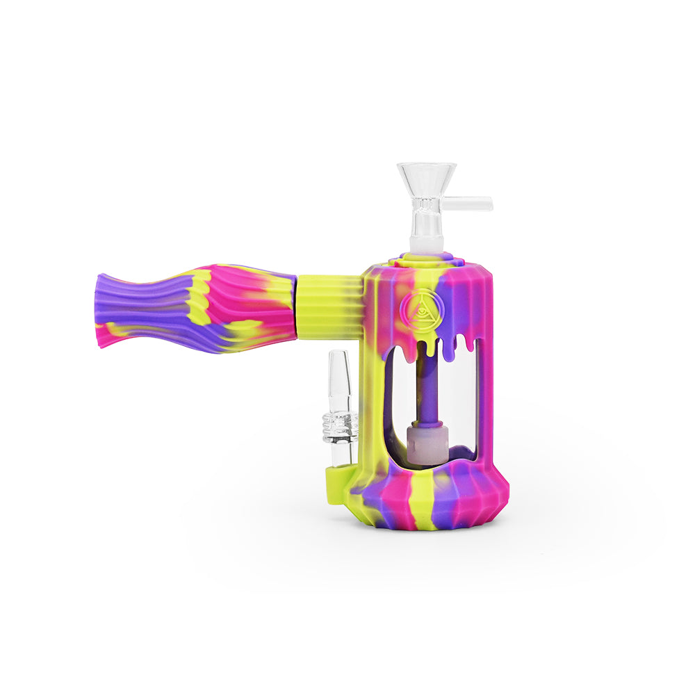 Ritual 6'' Duality Silicone Bubbler in Miami Sunset colors, dual-use, easy to clean, front view