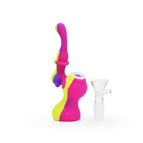 Ritual 5'' Silicone Upright Bubbler in Miami Sunset colors with removable bowl - Front View