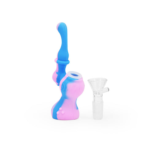 Ritual 5'' Silicone Upright Bubbler in Cotton Candy colors, front view on white background