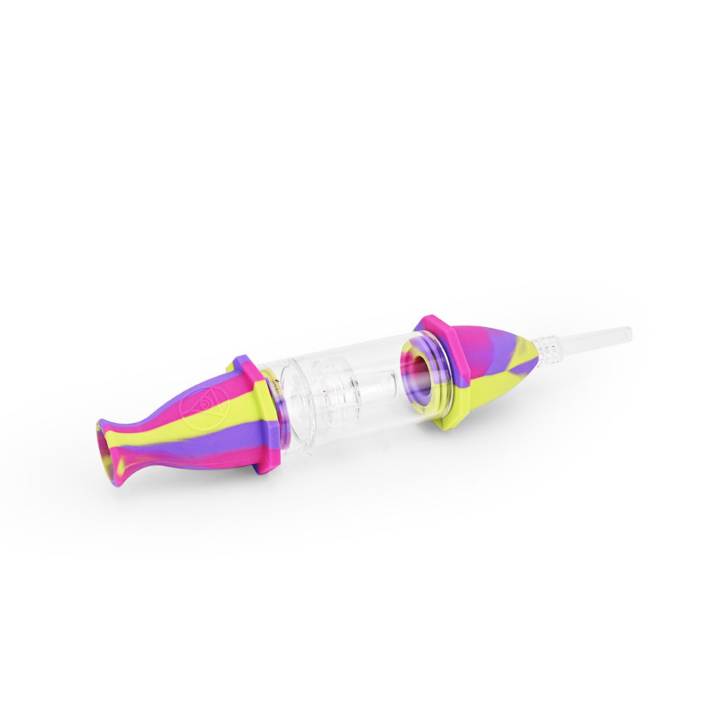 Ritual 7'' Silicone Deluxe Nectar Collector in Miami Sunset colors - Angled Side View
