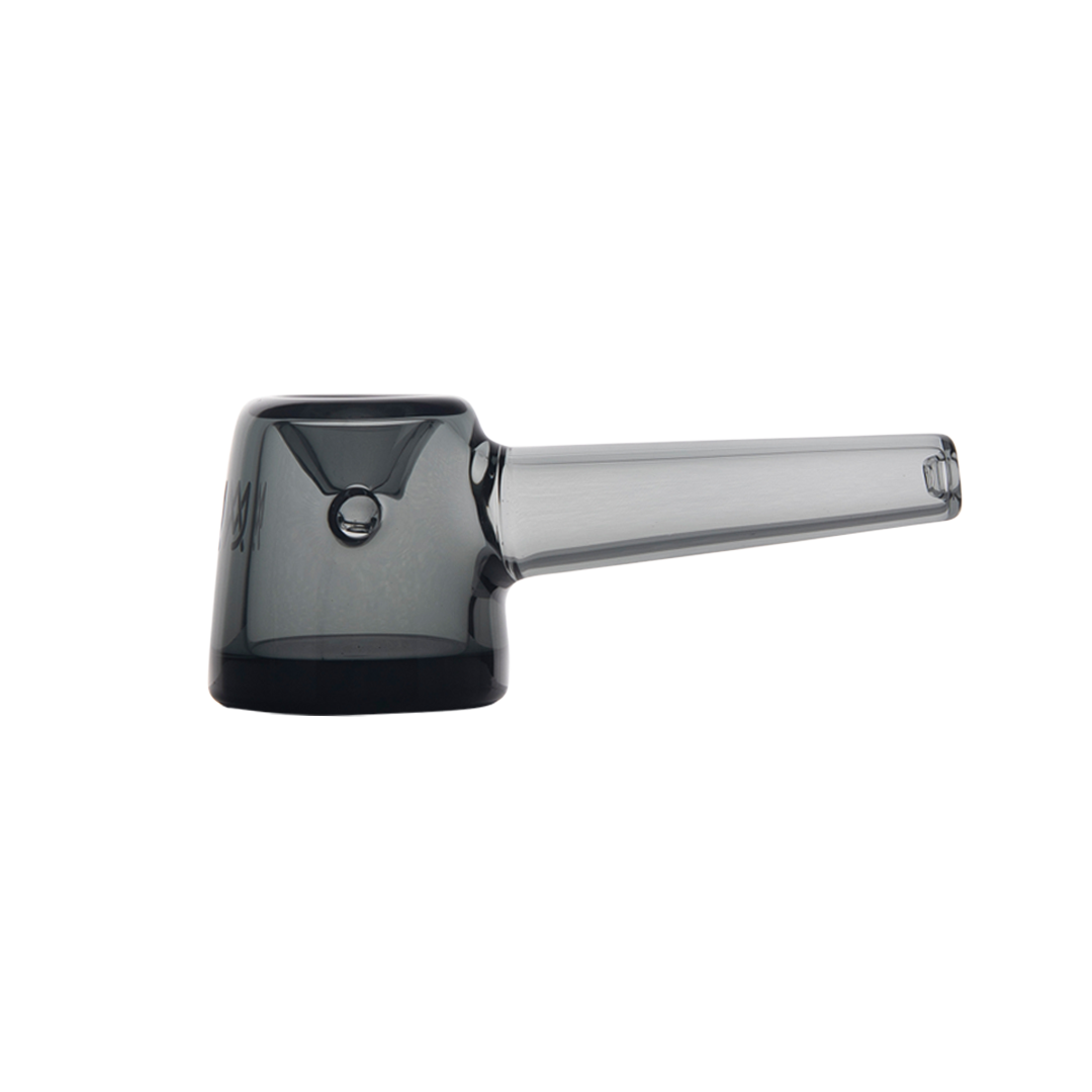 MJ Arsenal Deco Hand Pipe in Slate - Side View with Clear Stem