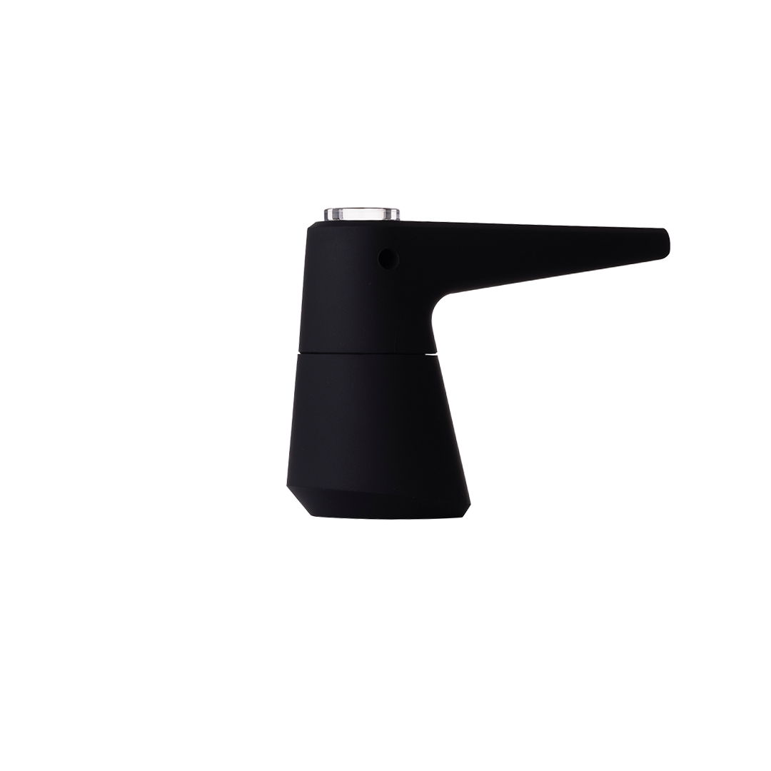 SOFTGLASS Unbreakable Pier Bubbler in Black with Cartridge Adapter - Side View