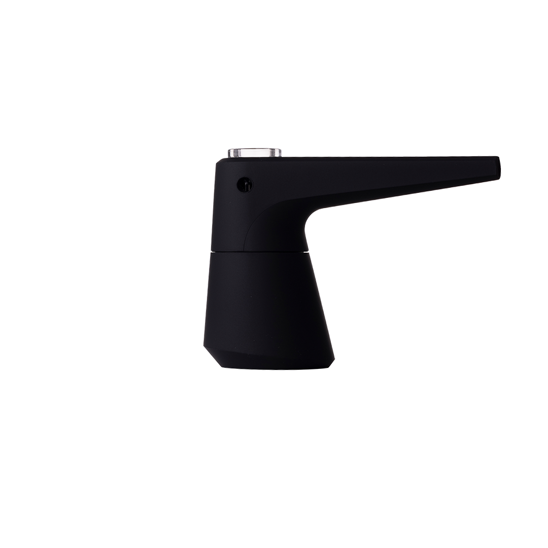 SOFTGLASS Unbreakable Black Pier Bubbler with Adapter - Easy to Clean Side View