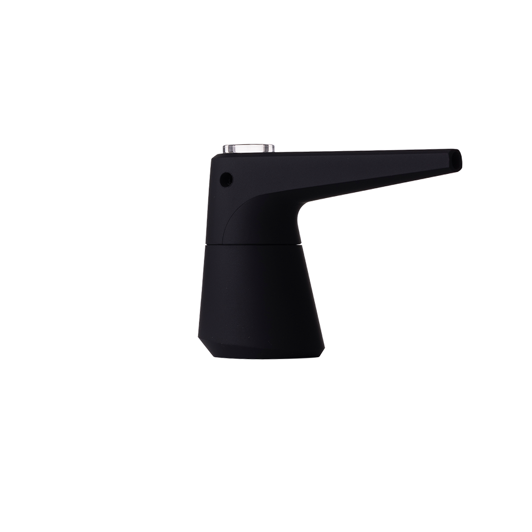 SOFTGLASS Unbreakable Pier Bubbler, side view, with cartridge adapter and easy-clean design