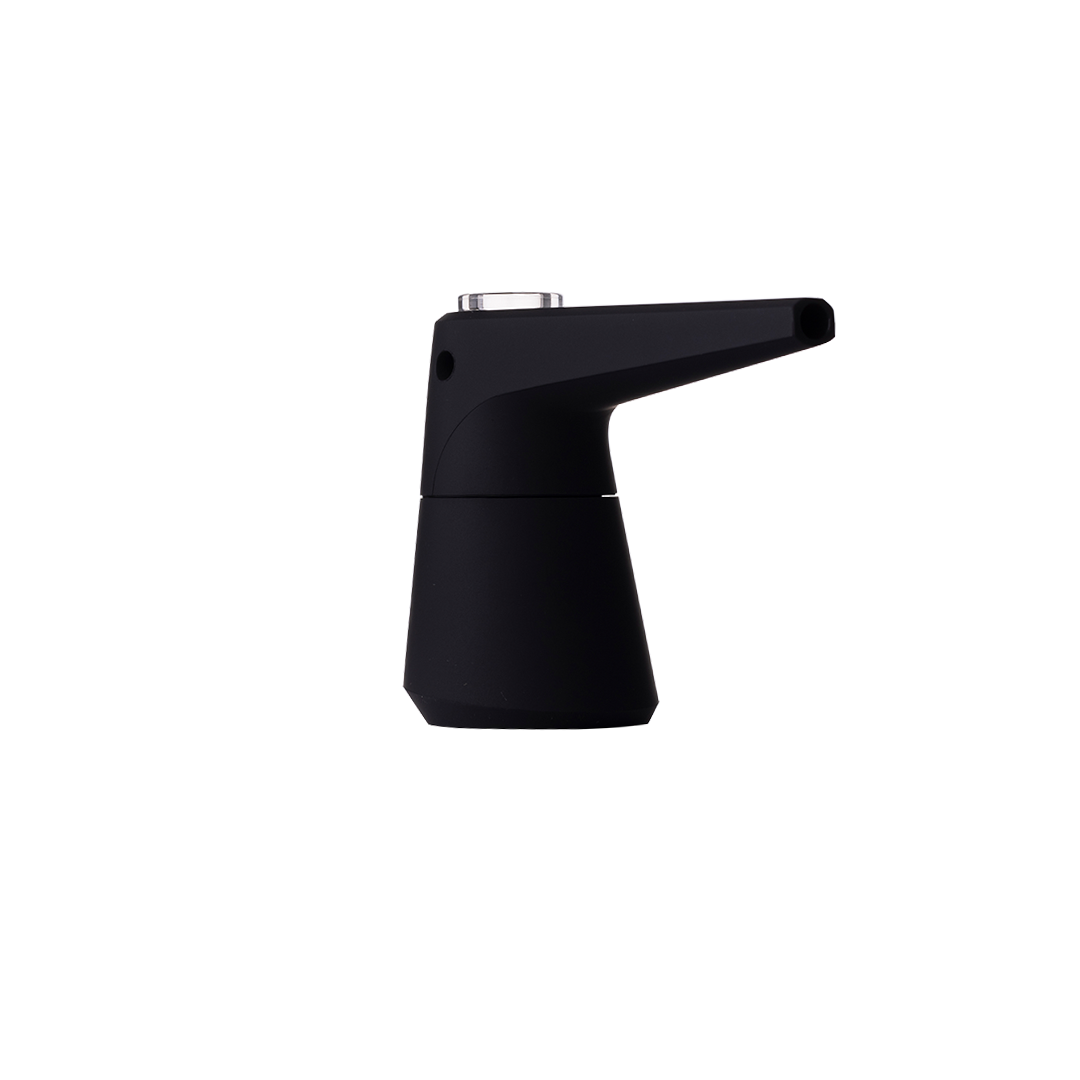 SOFTGLASS Black Unbreakable Pier Bubbler with Easy Clean Cartridge Adapter - Side View