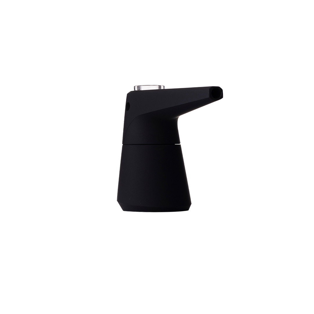 SOFTGLASS Unbreakable Pier Bubbler, Cartridge Adapter, Easy to Clean, Black, Isolated View