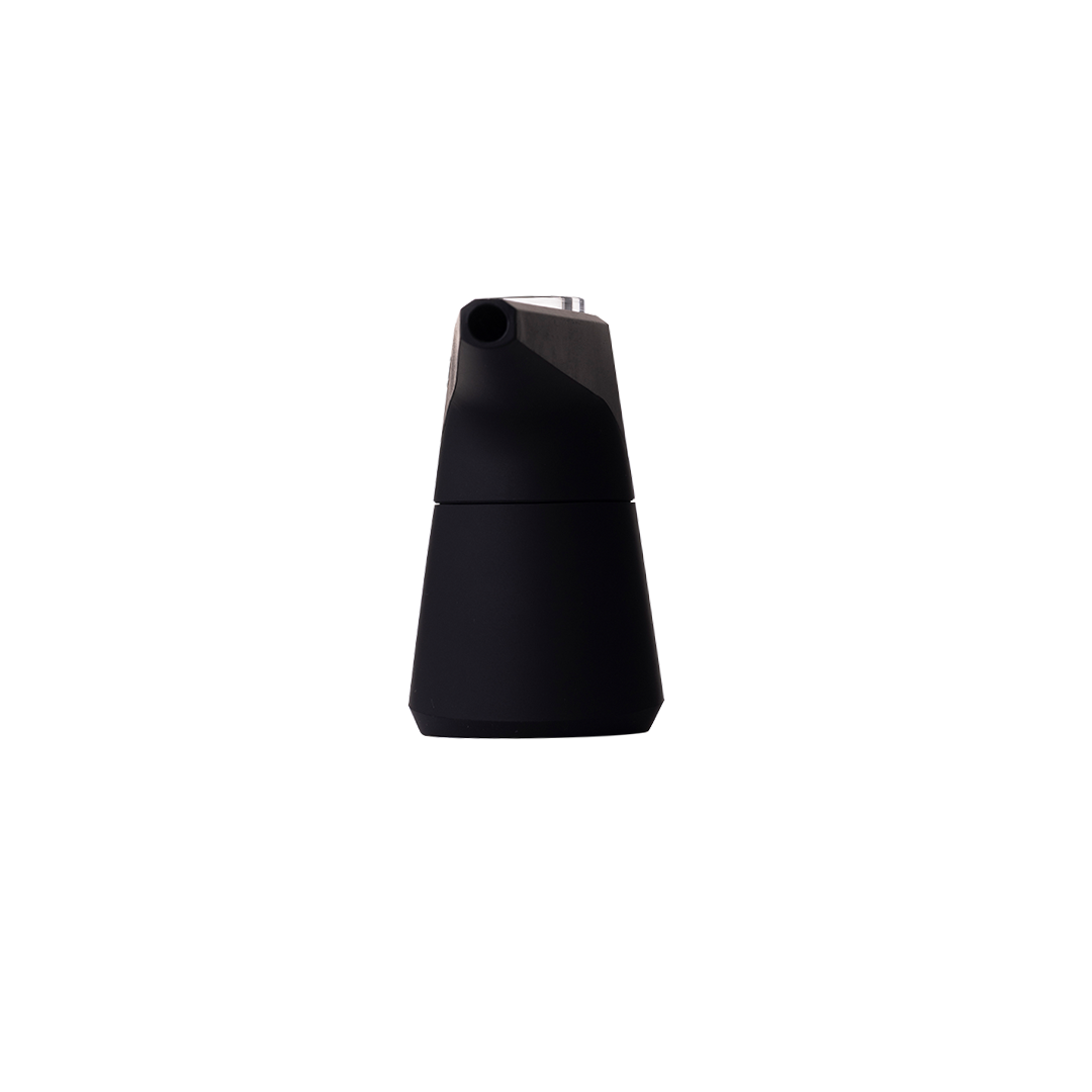 SOFTGLASS Unbreakable Pier Bubbler in Black with Cartridge Adapter - Front View