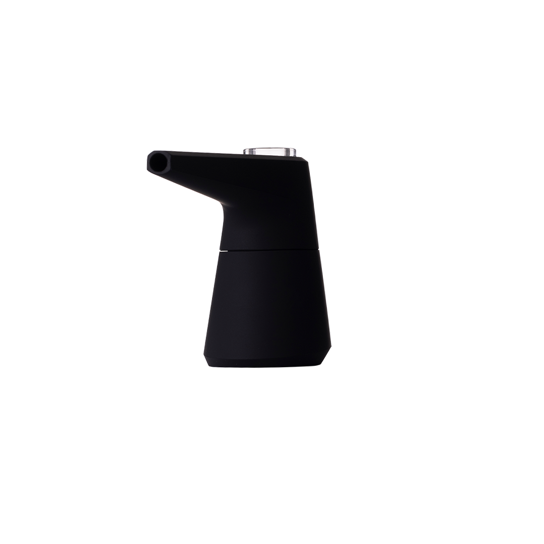 SOFTGLASS Unbreakable Pier Bubbler with Adapter, Easy Clean, Front View on Seamless Black