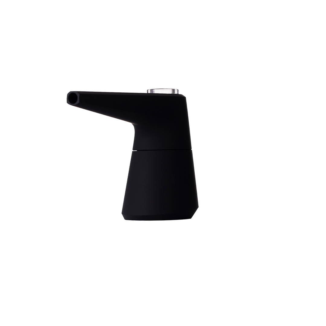 SOFTGLASS Unbreakable Pier Bubbler, Black, with Cartridge Adapter - Side View, Easy to Clean