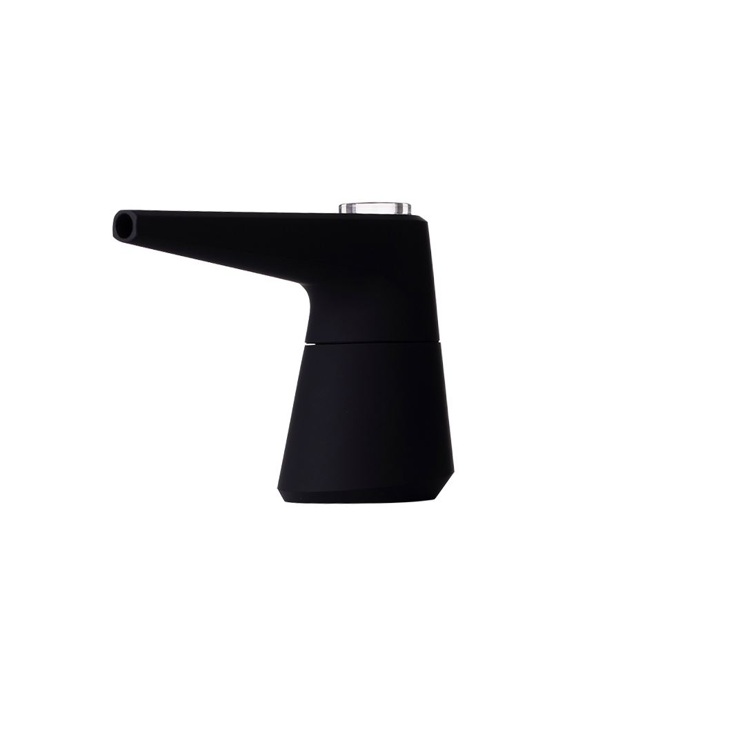 SOFTGLASS Unbreakable Pier Bubbler with Cartridge Adapter, black, easy to clean, side view