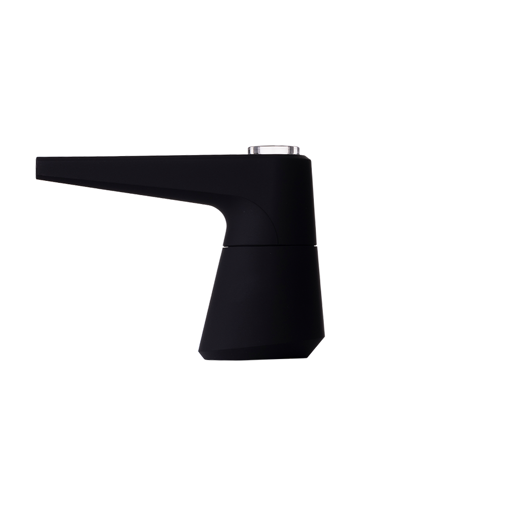 SOFTGLASS Unbreakable Black Pier Bubbler, Side View, with Cartridge Adapter - Easy Clean