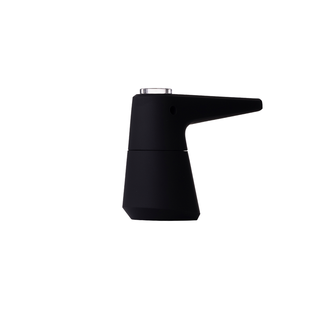 SOFTGLASS Unbreakable Pier Bubbler, Black, with Cartridge Adapter - Front View