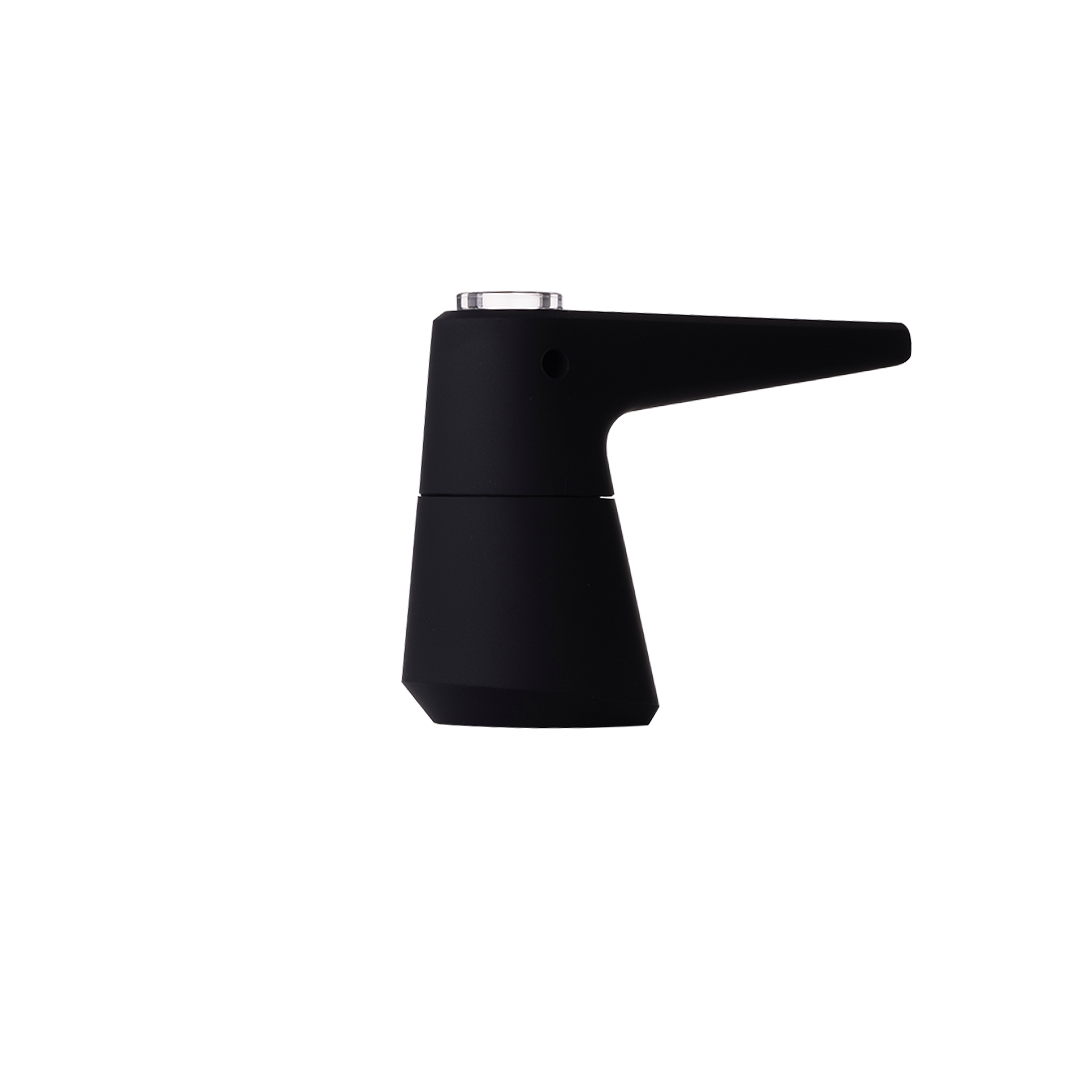 SOFTGLASS Unbreakable Pier Bubbler with Cartridge Adapter in Black - Side View