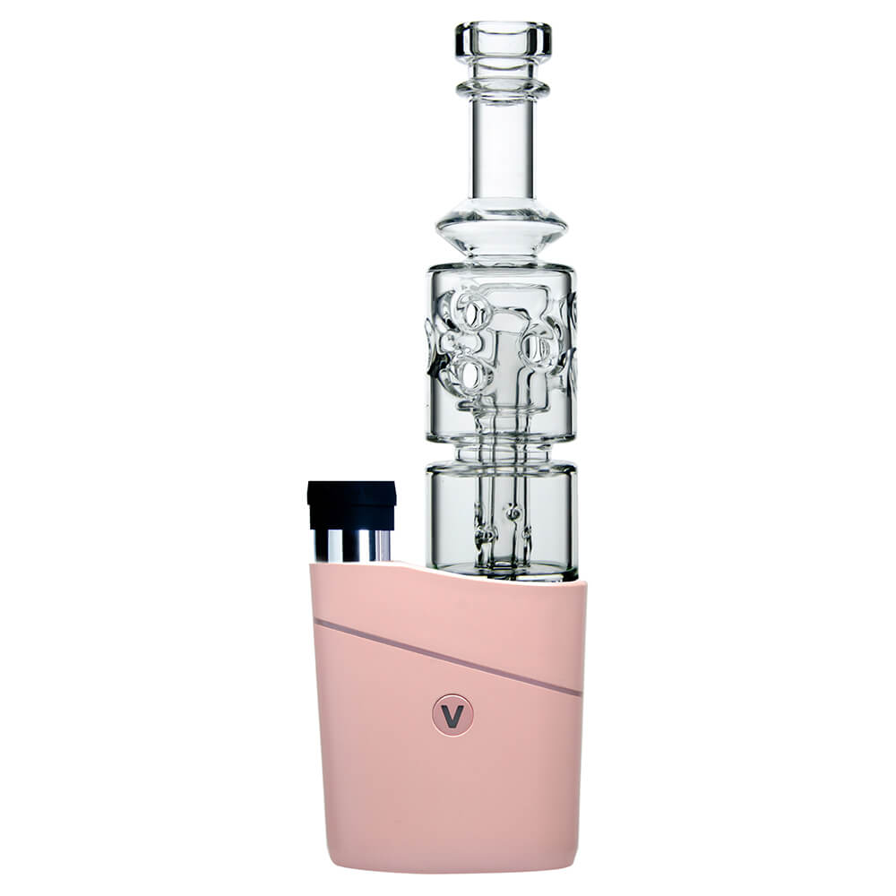 VLAB Straight Fab Halo Top Attachment for Focus V Carta with Swiss Perc, Clear Glass, Front View