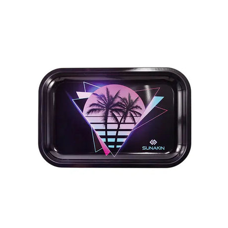 SunTray by Sunakin America - Retro Palm Design Rolling Tray Front View