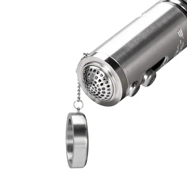 H20G Sunpipe Stainless Steel Water Pipe with Glass Bowl - Close-up View