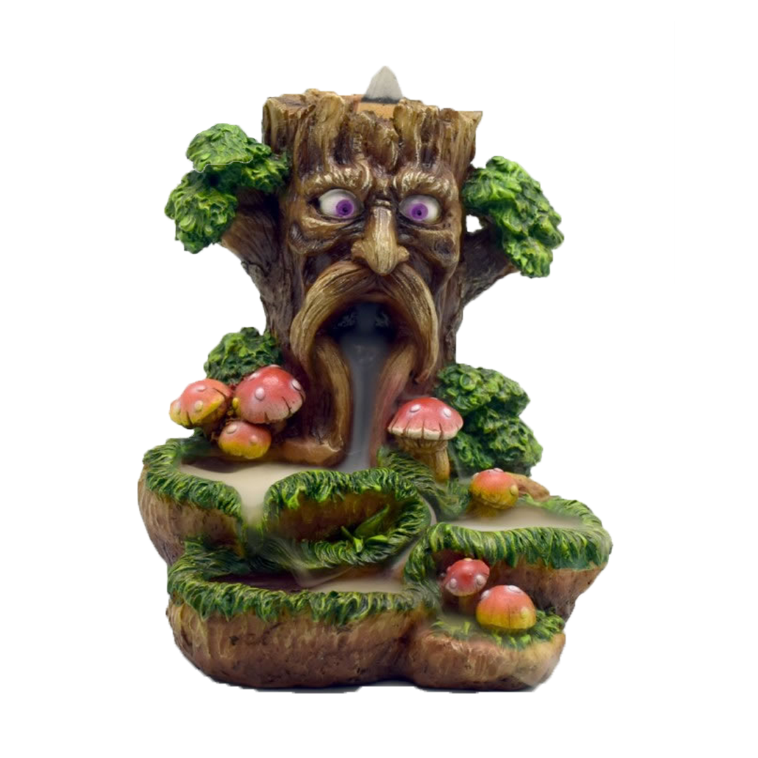 Fantasy Enchanted Treeman 2 Backflow Incense Burner, Mystical Tree Design with Cascading Smoke Effect