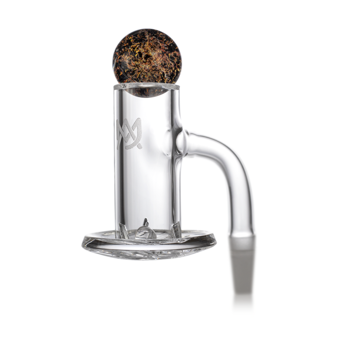 MJ Arsenal Full Weld Quartz Terp Blender, clear glass, side view on white background