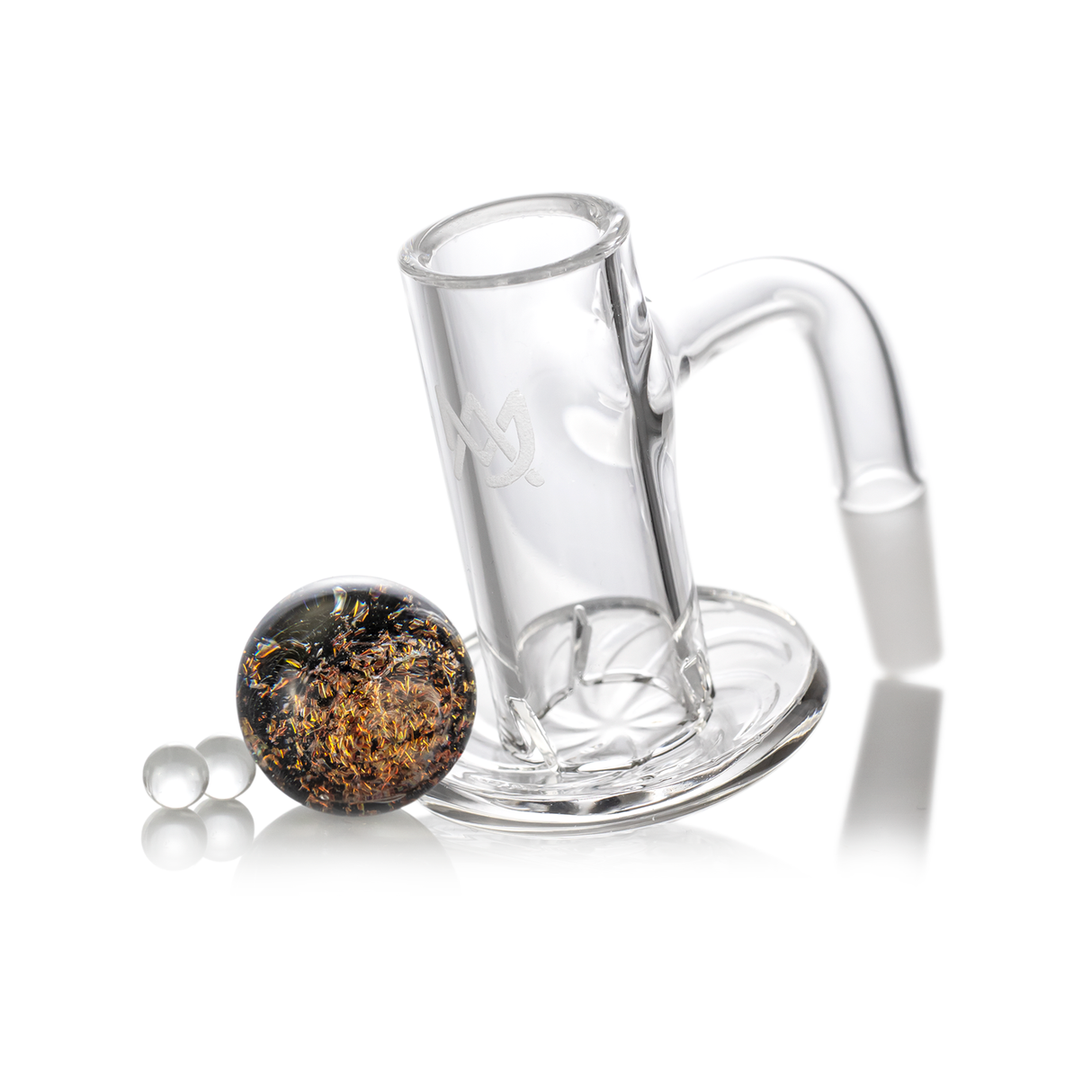 MJ Arsenal Quartz Terp Blender for Dab Rigs - Clear, Full Weld, Side View on White Background