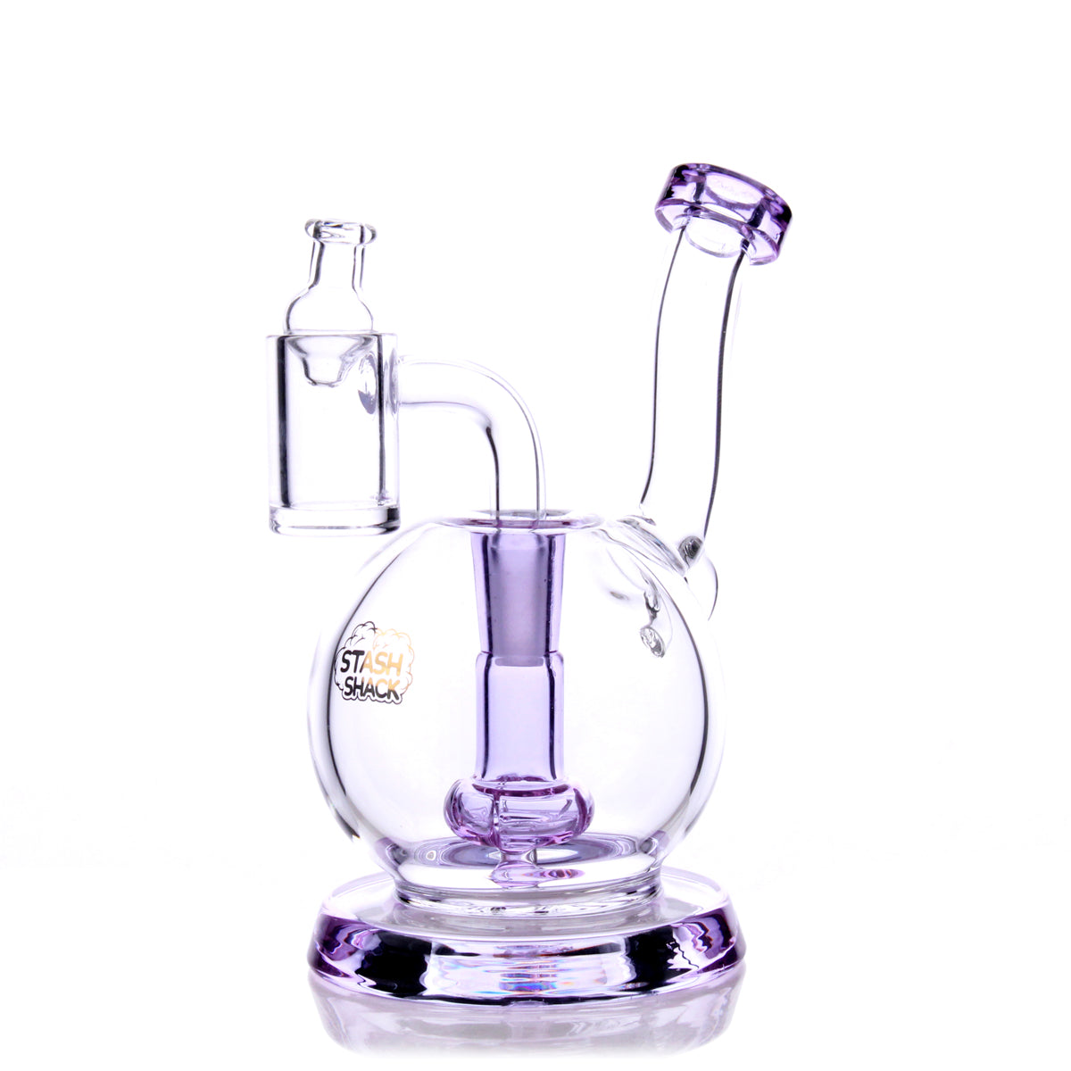 The Stash Shack TerpGlobe Mini Rig in Purple - Compact 5" Dab Rig with Showerhead Percolator
