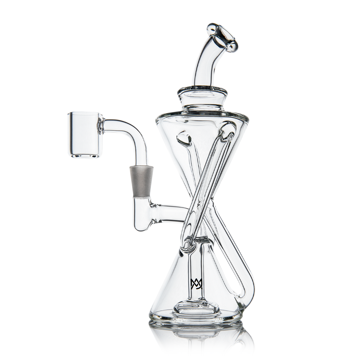 MJ Arsenal Time Turner Mini Dab Rig with Quartz Bucket, Front View on White Background